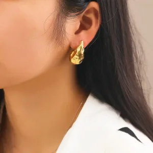 Elegant Hammered Teardrop Earrings – Durable & Waterproof